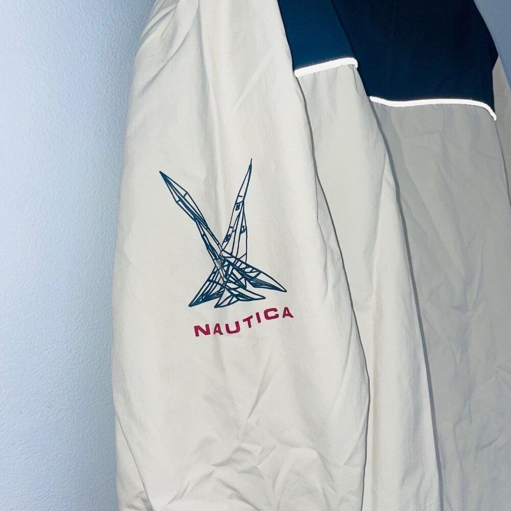Nautica Womens Sailing Jacket M Beige Windbreaker - image 8
